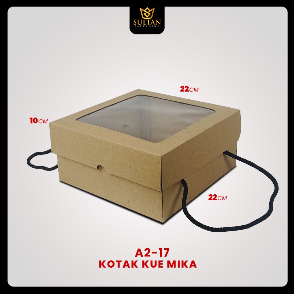 

Cake Box - Cake Box Kraft Mika - Kotak Kue Mika Transparan Jumbo 22x22x10 - A217