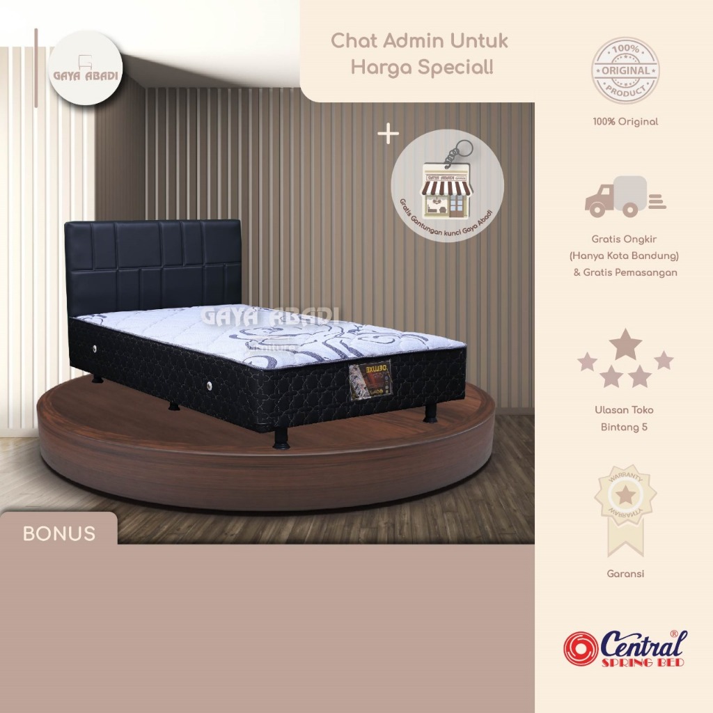 Central Multibed Deluxe Kasur Springbed (Ukuran Variasi) – Spring System, Knitted Fabric, Tebal ±30 