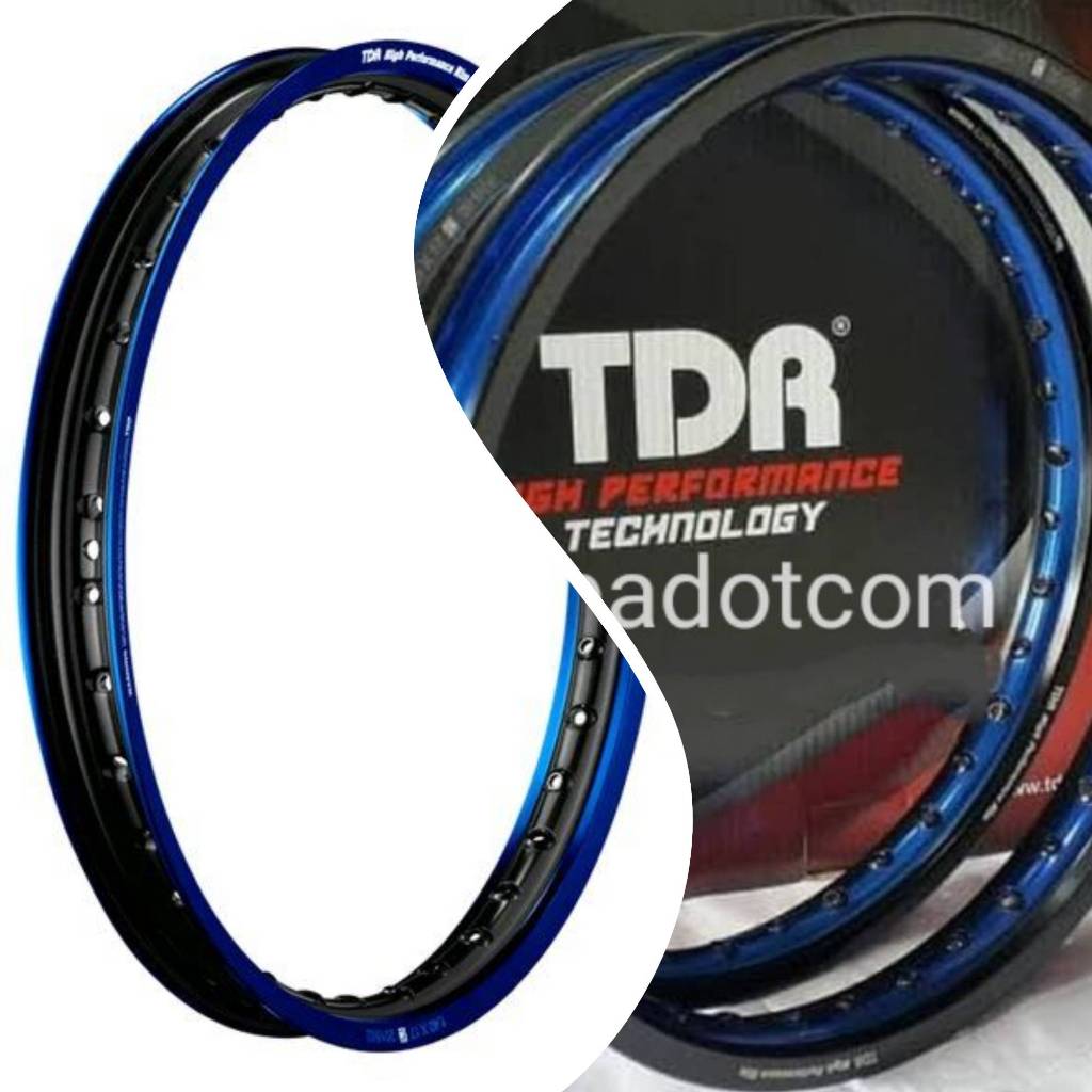 VELG TDR W SHAPE KOTAK 2 TONE BLACK BLUE BLACK GOLD 140 160 RING 17 SET ORIGINAL TWO TONE not u wr e