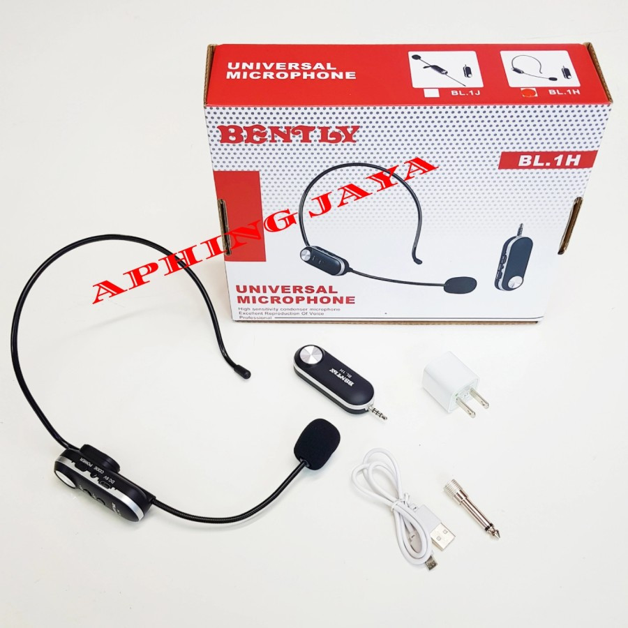 Mic Bando / Headset Wireless Universal Bently BL-1H Baterai Charge