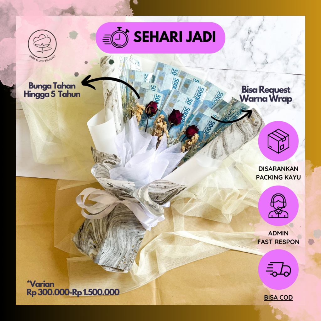 Hadiah Anniversary Buket Uang Istri Hadiah Pacar Ultah Kado Birthday Cewek Valentine Gift Sidang Wis