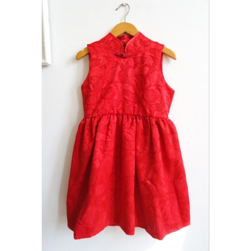 Sandra Cheongsam Dress / Dress Anak / Dress / Dress Imlek / Dress CNY / Dress Merah / Dress Imlek Me
