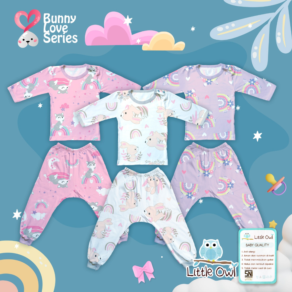 setelan Little Owl baju bayi baju anak