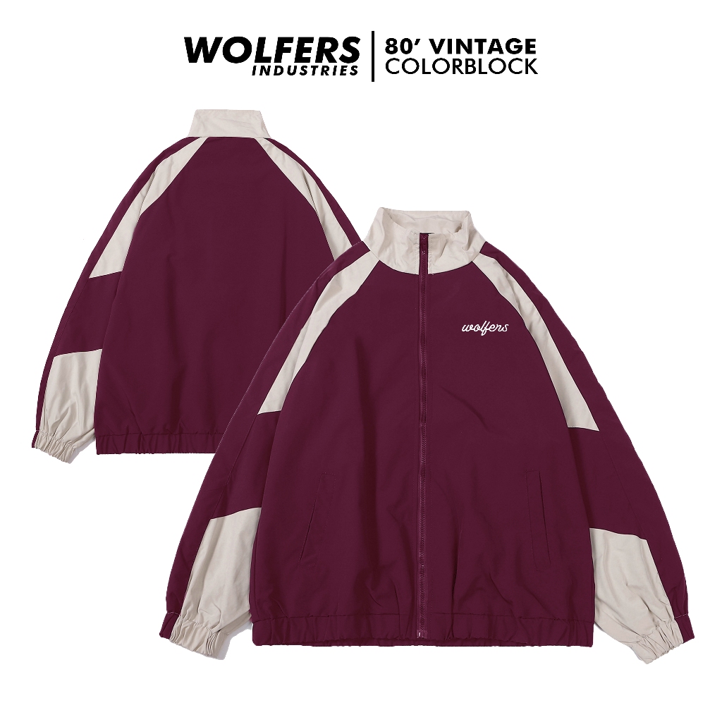 Jaket Hip Hop Korea Tracktop Vintage Eighty Colorblock