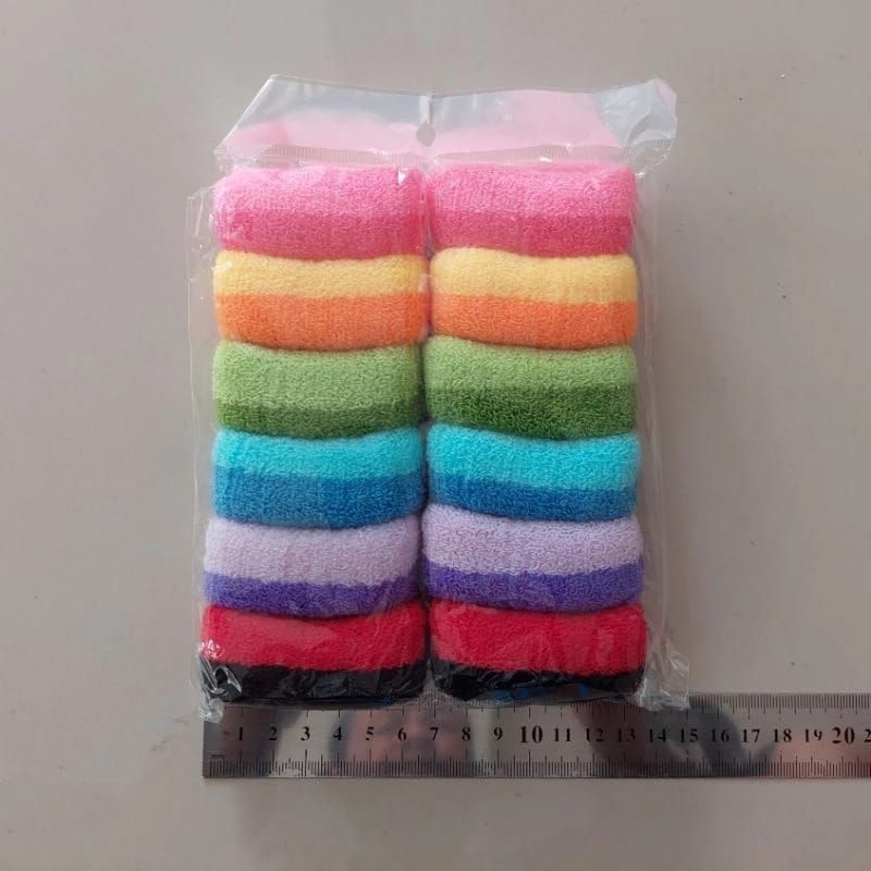 ikat rambut donat handuk besar 6pcs