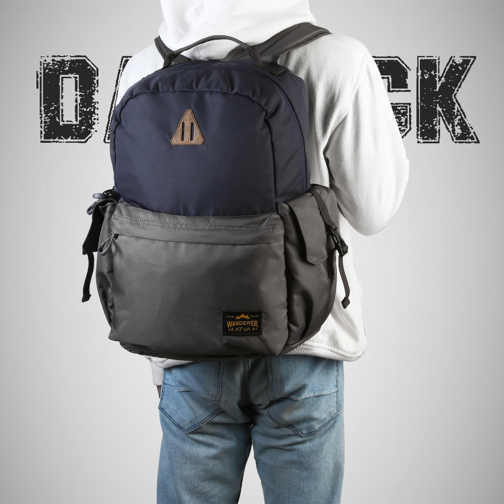 Tas Ransel Daypack Pria Wanita Backpack Laptop 14 Inch Tas Punggung Sekolah Kuliah Polos