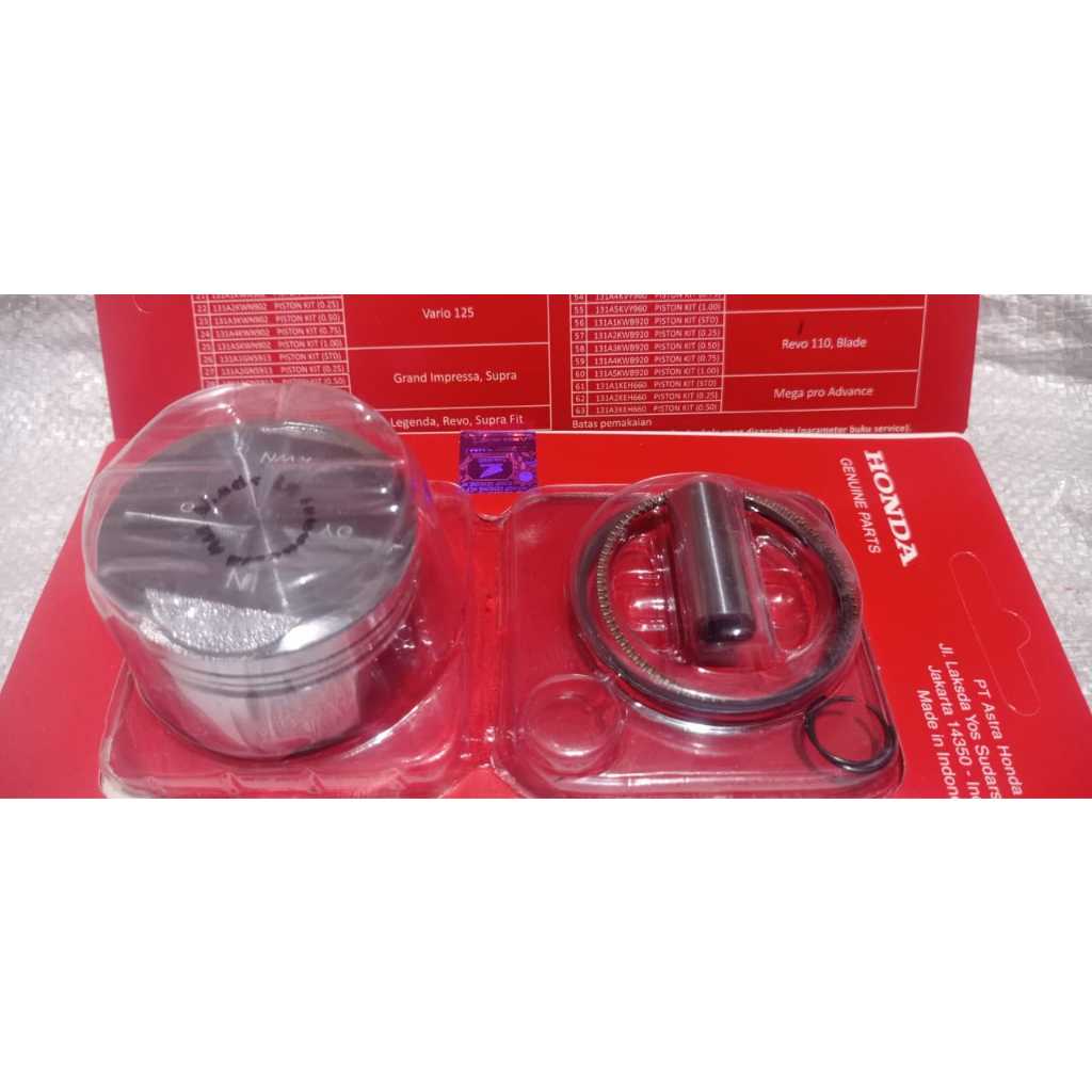 PISTON KIT RING SEHER SET VARIO 125 FI STANDAR OS 25,OS 50,OS 75, OS 100 KODE PART KWN