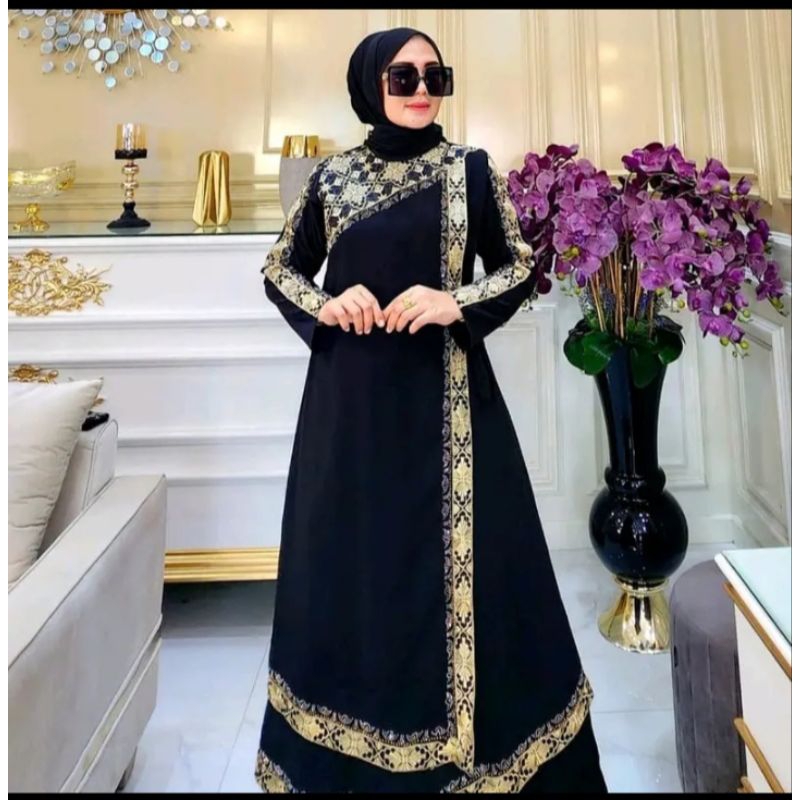 Gamis Abaya Bordir Cantik Tali Samping