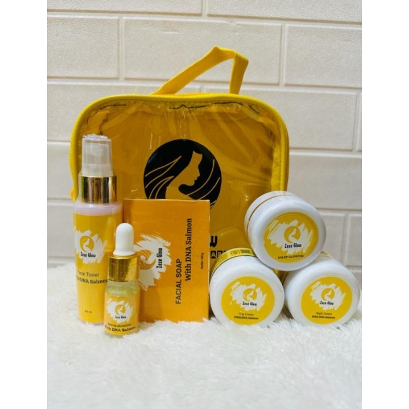 zeze glow dna salmom paket lengkap serum kecil