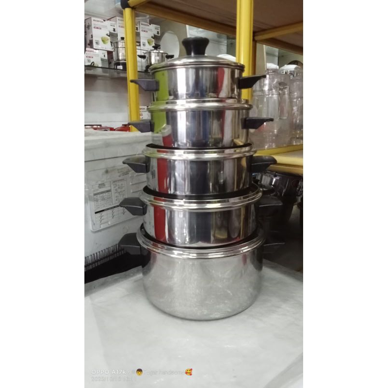 PANCI SET STAINLESS MAXIM EXPORT 5PC+GLASSCOVER