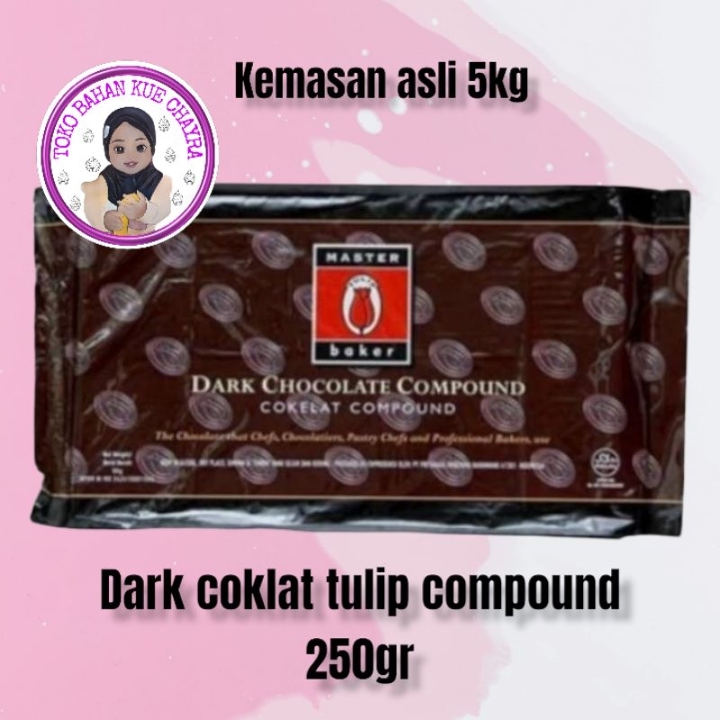 

dcc tulip potongan 250gr dark cokelat compound tulip coklat