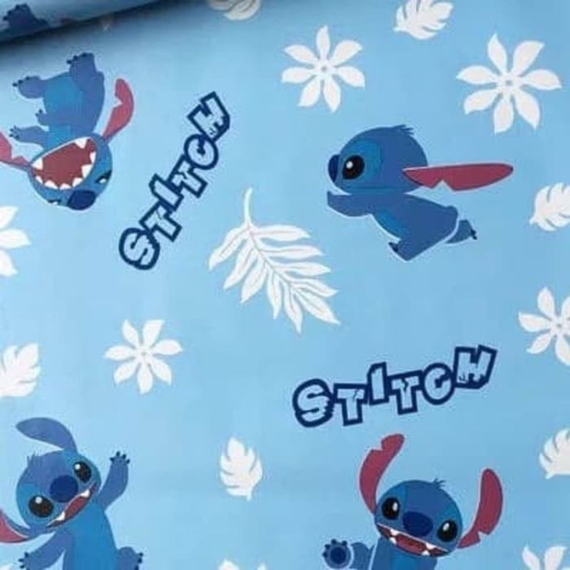 Wallpaper Dinding Motif Karakter Stitch Cocok Untuk Ruang Tamu Dan Ruang Keluarga Kertas Sticker PVC