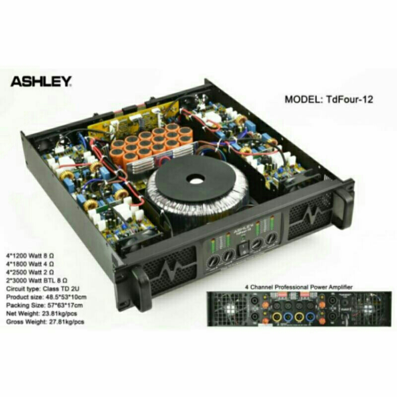 Power Amplifier Ashley TdFour 12 TDFOUR 12 Class TD ORIGINAL
