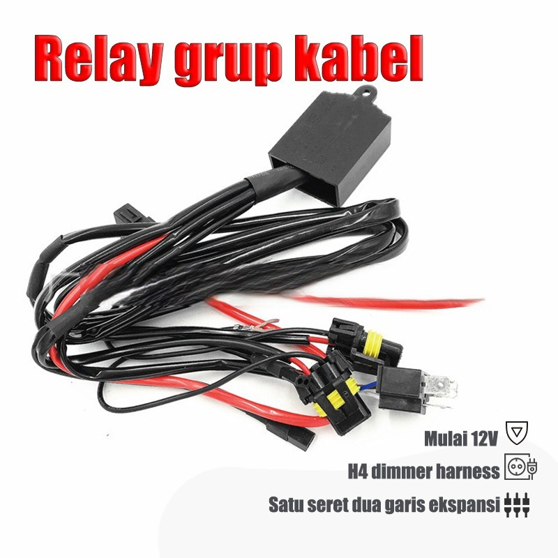 KABEL HID MERAH GARANSI RELAY H6 MOTOR BILED KABEL 1 SET KABEL MOTOR H4 | HID MOTOR RELAY ORI TAHUN