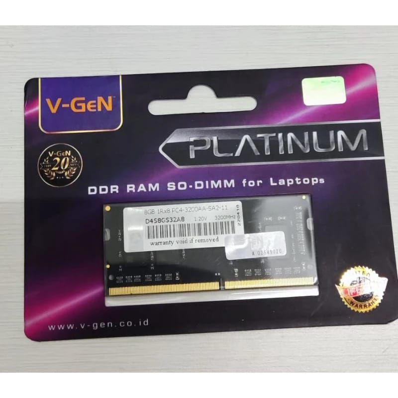 RAM SODIMM ( RAM LAPTOP) VGEN PLATINUM 8GB 2400/2666/3200Mhz DDR4