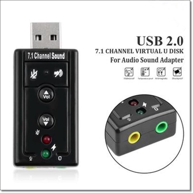 SoundCard USB Virtual Adaptor 7.1 Channel USB Sound Card USB 7.1 Channel Sound Card Adapter soundcar