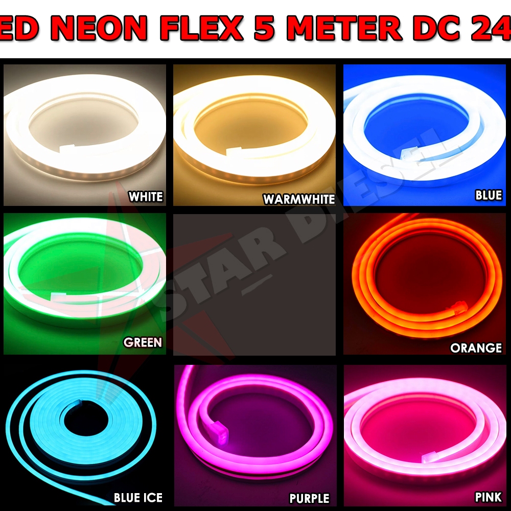 LED SELANG NEON FLEX LED NEON FLEXIBLE DC 24V 5 METER