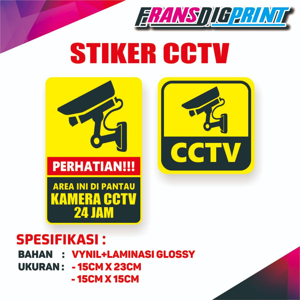 

STIKER CCTV ANTI AIR , AREA INI DIPANTAU CCTV , STIKER CCTV