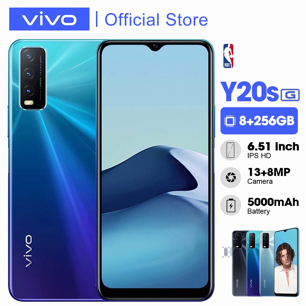 VIVO Y20S G Ram 8 256GB Original 13MP+8MP FHD Kamera Layar 6.51inci 5000mAh Smartphone 99% baru handphone second ori asli Garansi Resmi hp murah android 4G bekas 5G promo cuci gudang terbaru 2023 COD