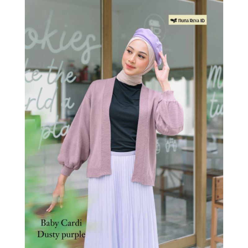 baby cardi cardigan warna dusty purple