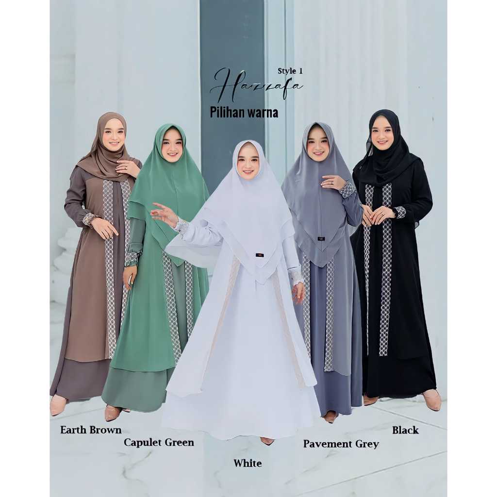 Couple Set Ibu Anak Hazzafa Couple Bahan Kain Syakila Mix Ceruty Babydoll Aplikasi TIle Baju Kembar 