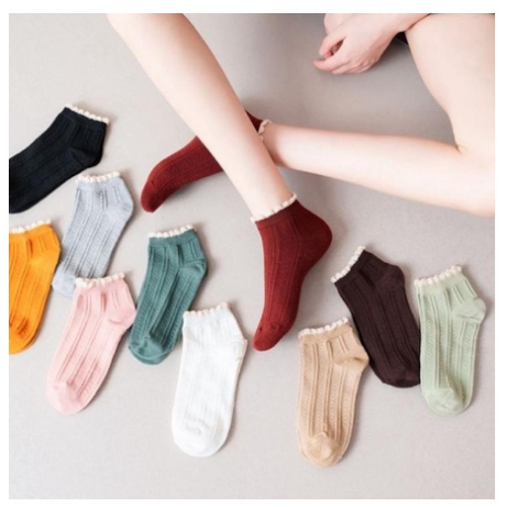 Kaos Kaki CM06 Kaos kaki Wanita Motif Renda Semata Kaki