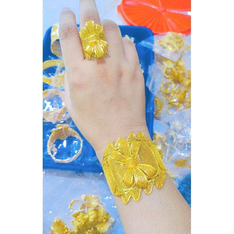 gelang model kendari lapis emas/gelang cincin kendari set/lapis emas double sepuh