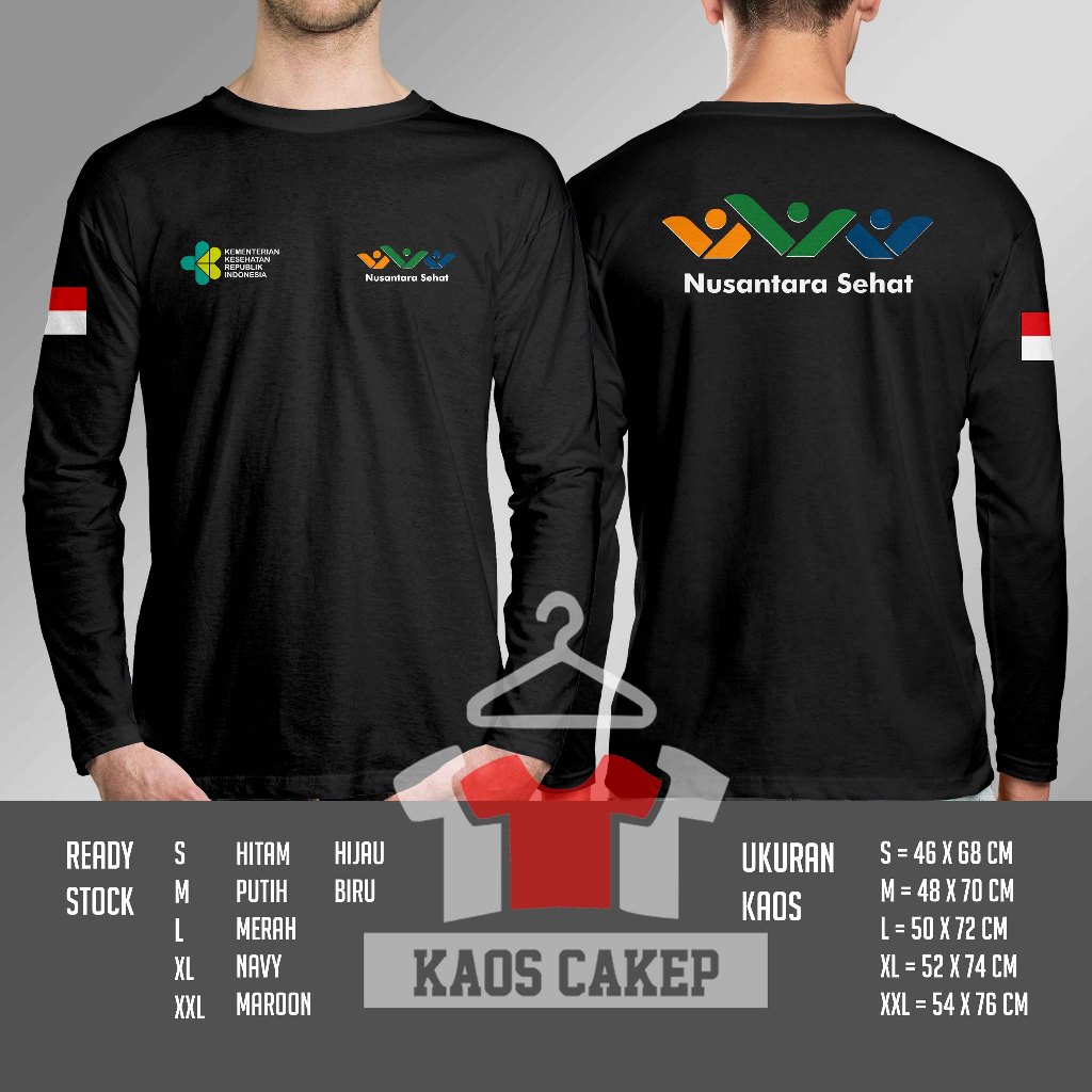Kaos Baju Nusantara Sehat KKRI Logo Lengan Panjang Kaos Distro