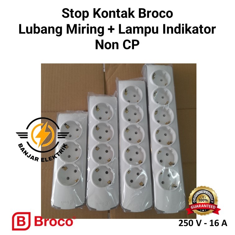 Stop Kontak (Terminal) Broco 3-6 Lubang Miring + Indikator