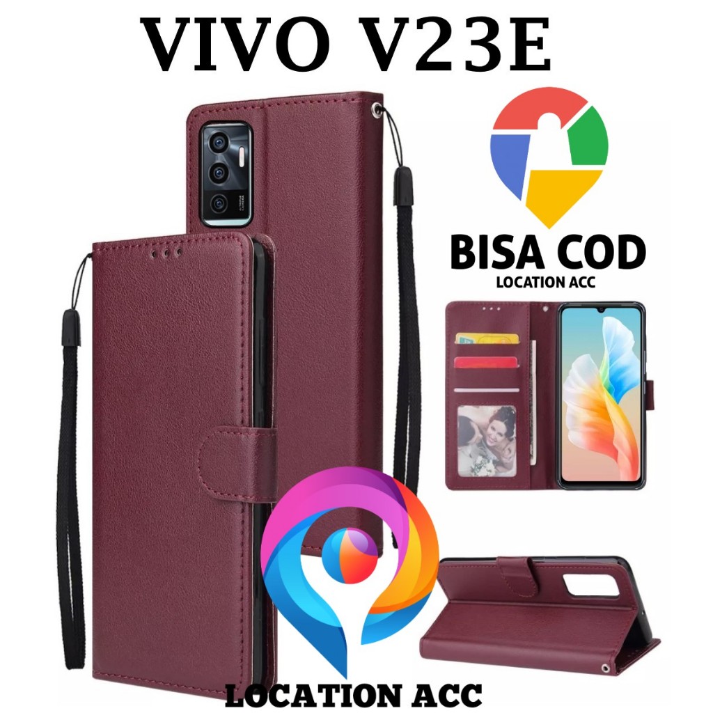 VIVO V23E FLIP LEATHER CASE PREMIUM-FLIP WALLET CASE KULIT UNTUK VIVO V23E - CASING DOMPET-FLIP COVE