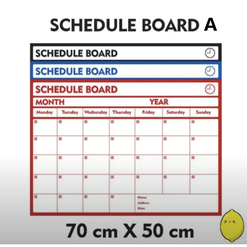 

Schedule board
