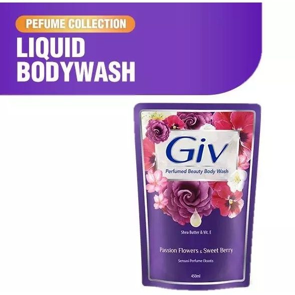 GIV white sabun mandi 250 mL cair bengkoang pepaya sakura lemon refill (no.167)