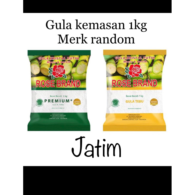 

gula kemasan merk random 1kg