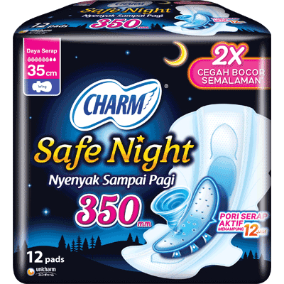 Charm Pembalut Safe night 35CM