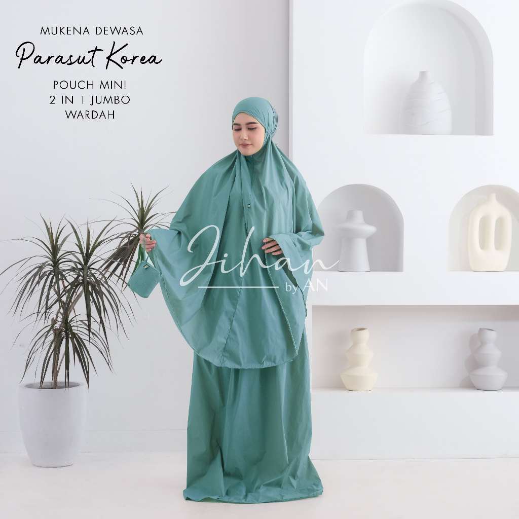 Mukena Mini Parasut Korea Jumbo 2in1 Mukena Travel dewasa Mukena Parasut Korea Polos