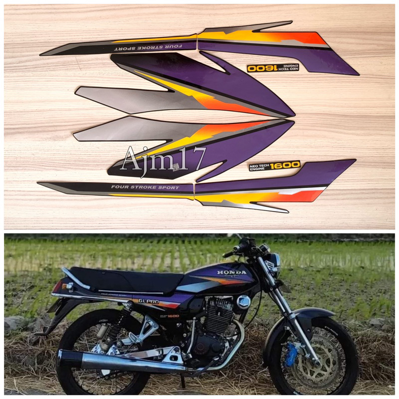 STIKER STRIPING GL PRO 1997 HITAM UNGU