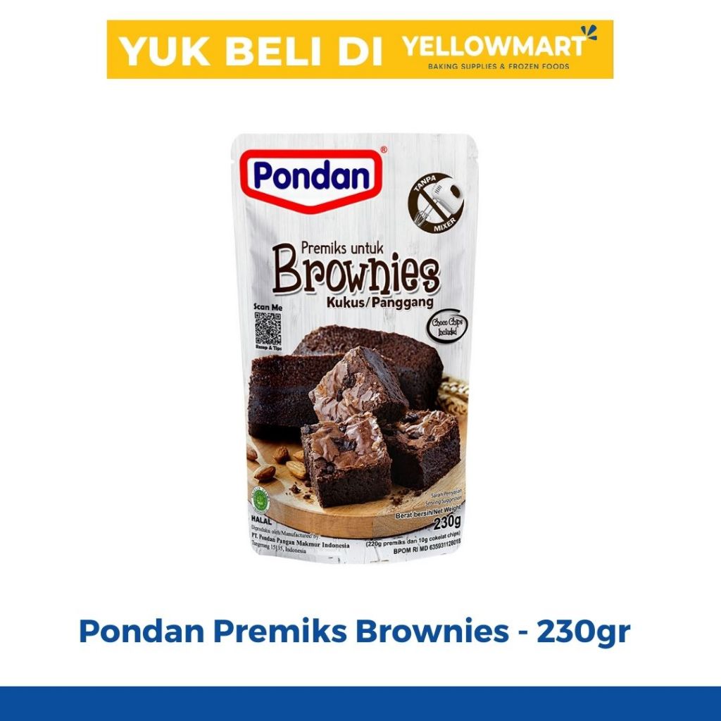 

PONDAN BROWNIES KUKUS/PANGGANG - Premiks Instan Kue