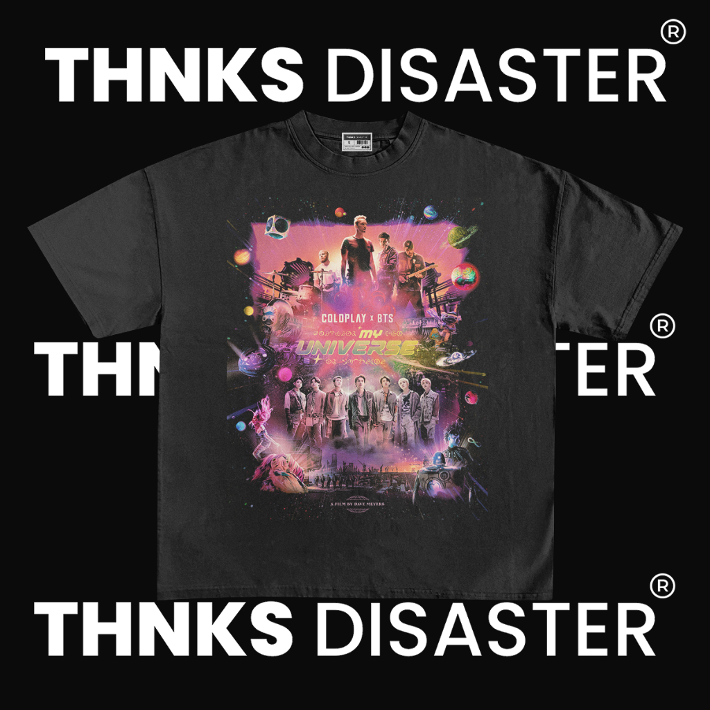 THNKSDISASTER | KAOS COLDPLAY X BTS MY UNIVERSE COMBED 24S | UNISEX | GRUNGE | BAND | KPOP | METAL |
