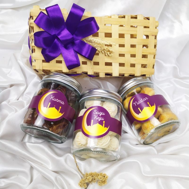 

Hampers Lebaran Idul Fitri Kue Lebaran Ramadan Bingkisan Anyaman Bambu | Hampers snack kue kering | Hampers gift