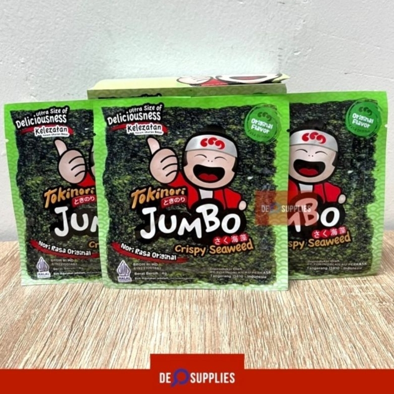 

Tokinori Jumbo Original Crispy Seaweed 4gr - Snack Nori Ori Halal - 1pcs