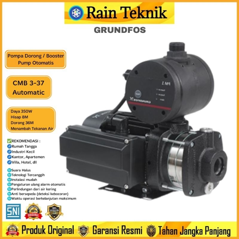 Pompa Dorong Air / Booster Pump GRUNDFOS CMB 3-37 High Teknologi 350 Watt Dorong 36 Meter / Pompa Do