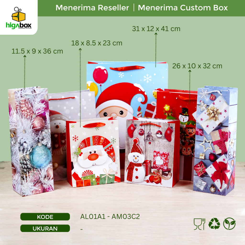 

Paper Bag Natal / Paperbag Christmas / Tas hampers Merry Christmas / Tas Hadiah Christmas / Paper bag botol wine tumbler air | ALL PRODUCT