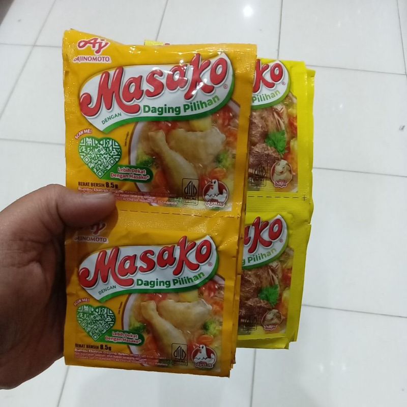 

Mahbubah - Masako 8.5g Bumbu Ekstrak Daging Ayam / Sapi @12 Saset