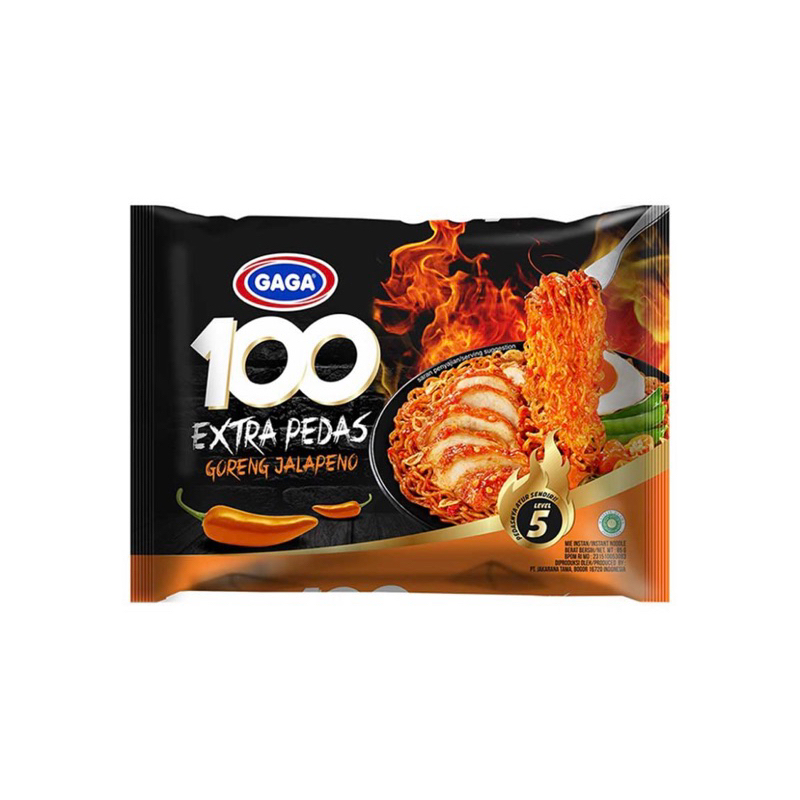 

Gaga 100 Extra Pedas Mie Instan Goreng Jalapeno 85g