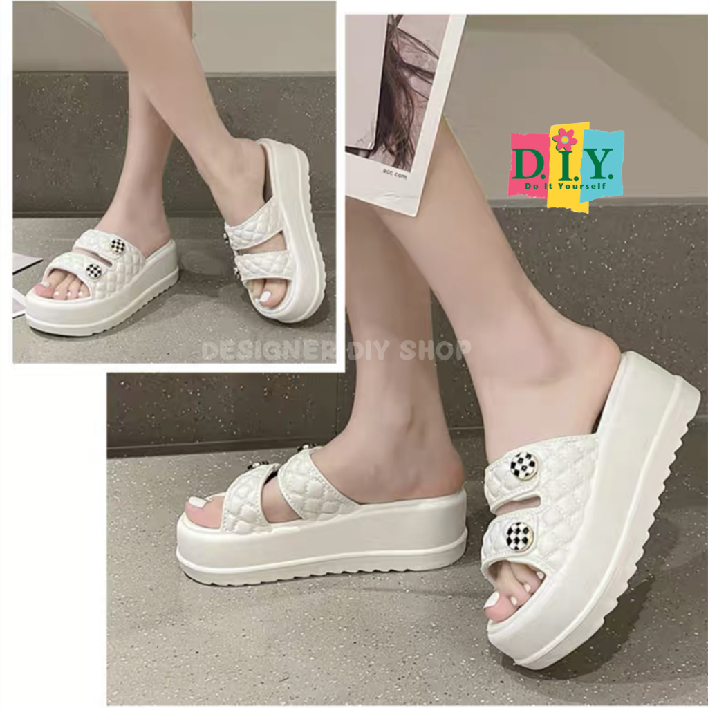 BELI SEKARANG Sandal Wanita Sandal Jelly Slop Wedges Premium Platform EVA Rubber Non Slip Sole