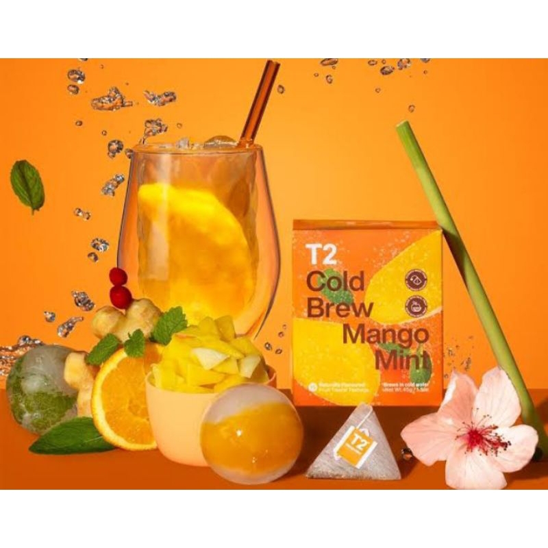 

T2 COLD BREW MANGO MINT NATURALLY FLAVOURED FRUIT TISANE TEABAGS 3G
