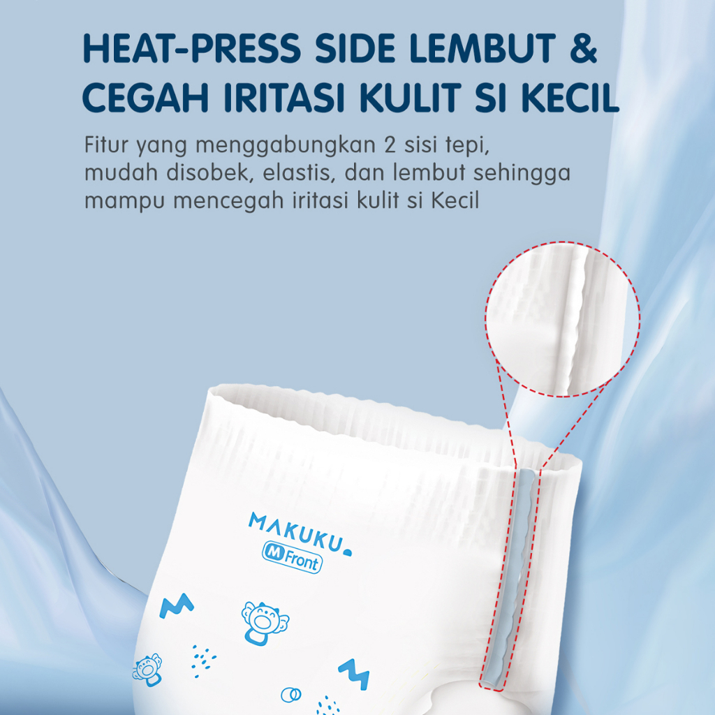 MAKUKU SAP Diapers Slim Care Pants M/L/XL/XXl Popok Bayi Tipis Extra Dry Anti Gumpal Mengunci Cairan Cepat Kering Type Celana