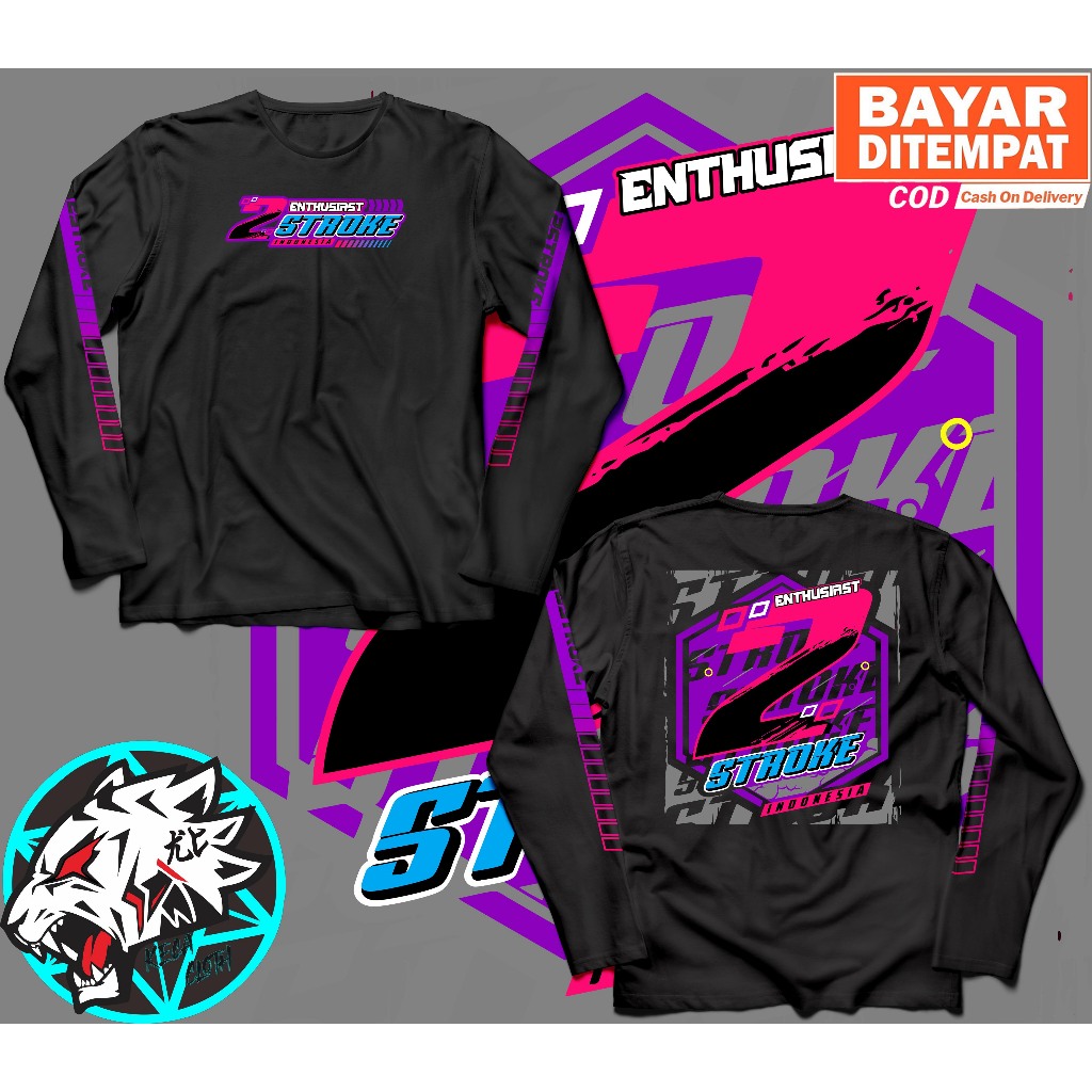 KAOS BAJU LENGAN PANJANG RACING 2 STROKE ENTHUSIAST BIG SIZE JUMBO KAOS 2STROKE 4XL 5XL