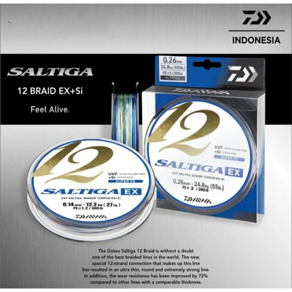 SENAR PE DAIWA SALTIGA X12 EX UVF SENSOR 300m/400m - ORIGINAL