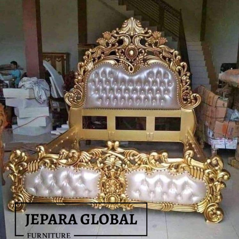 Dipan tempat tidur ukir barong jati (dipan jati mewah,dipan jati terbaru,dipan modern )